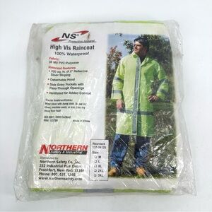 NS Northern Safety Hi Vis Raincoat Waterproof 35 mil Reflective Adult L 24125